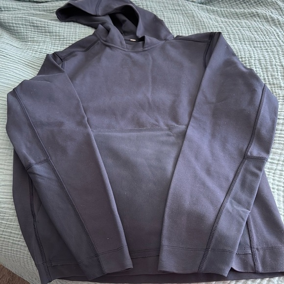 Lululemon Double-Knit Cotton Hoodie ,Navy M,Casual Large Zip Front Pocket - Picture 1 of 5